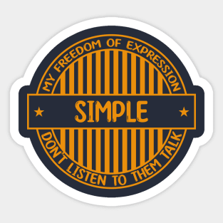 Simple - Freedom of expression badge Sticker